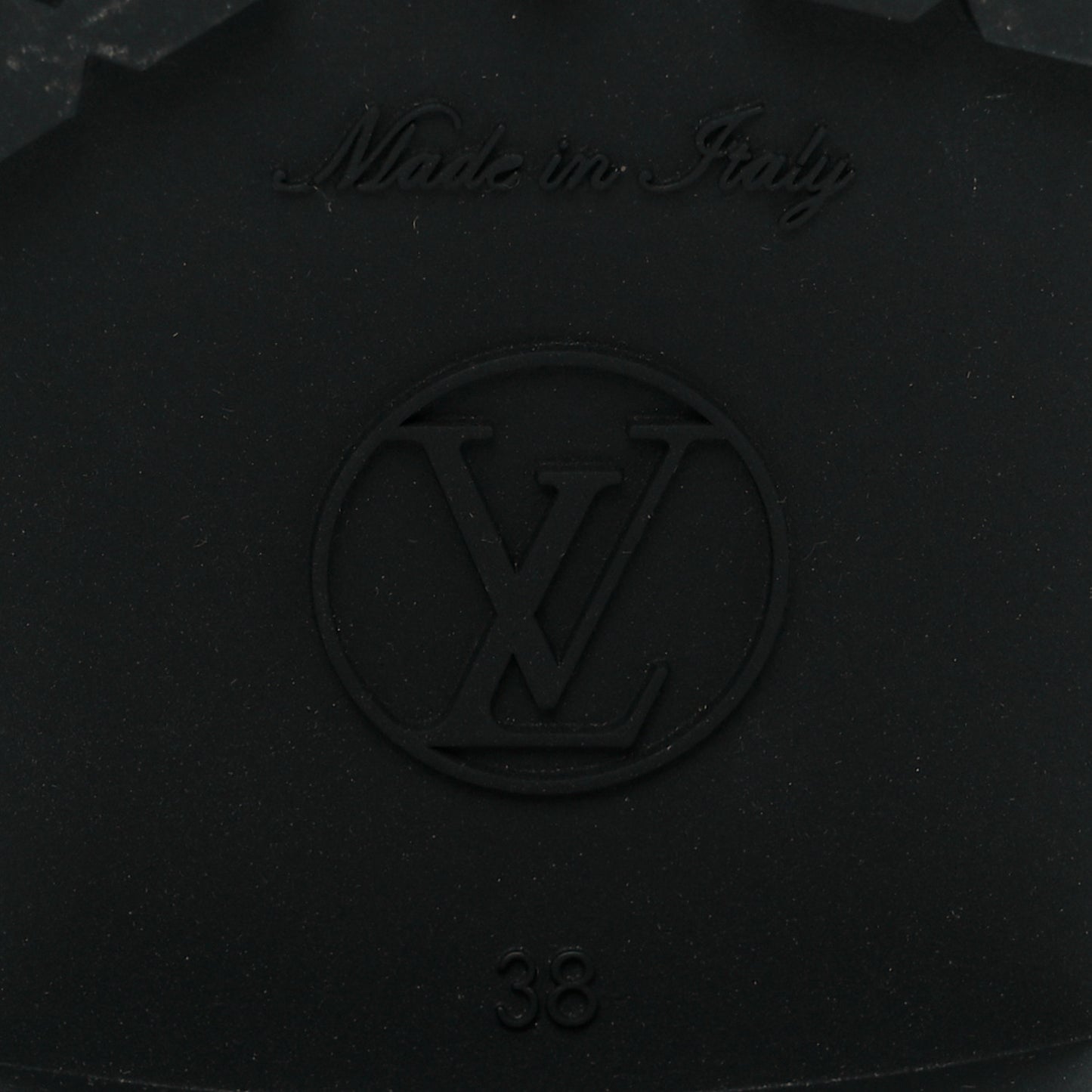 Rubber Embossed Monogram Drops Flat Half Boots 38 Black
