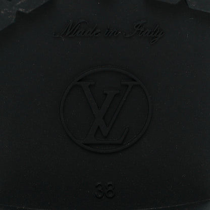 Louis Vuitton Rubber Embossed Monogram Drops Flat Half Boots 38 Black 7 of 9