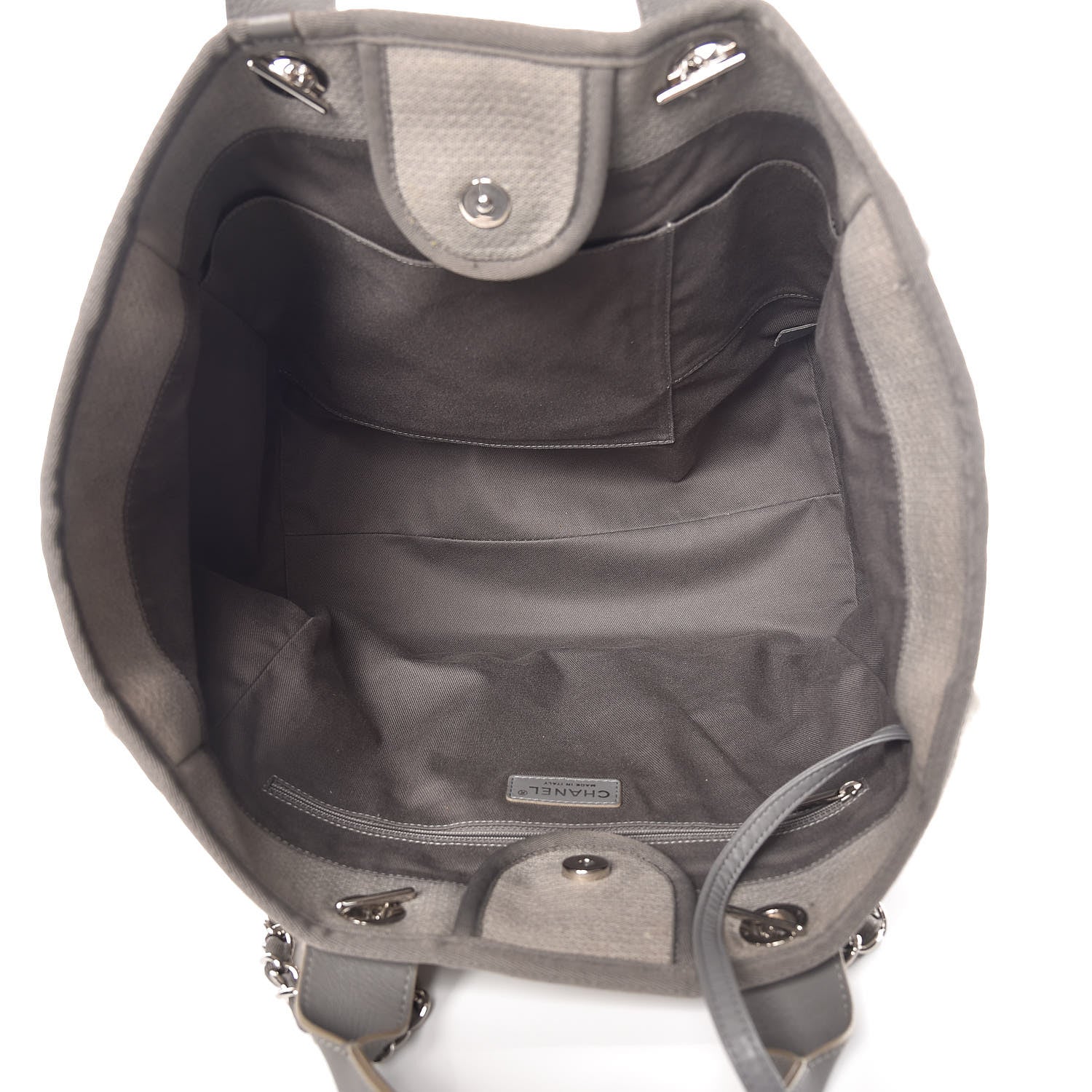 Chanel Canvas Large Deauville Tote Grey 6 of 11