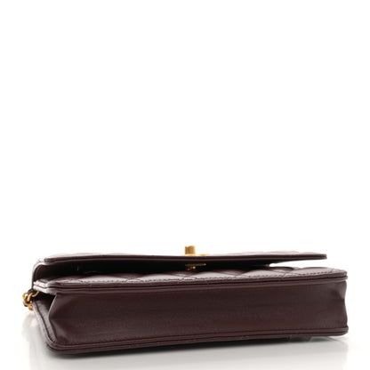 Chanel Lambskin Quilted CC Pearl Crush Wallet on Chain WOC Dark Brown 4 of 11