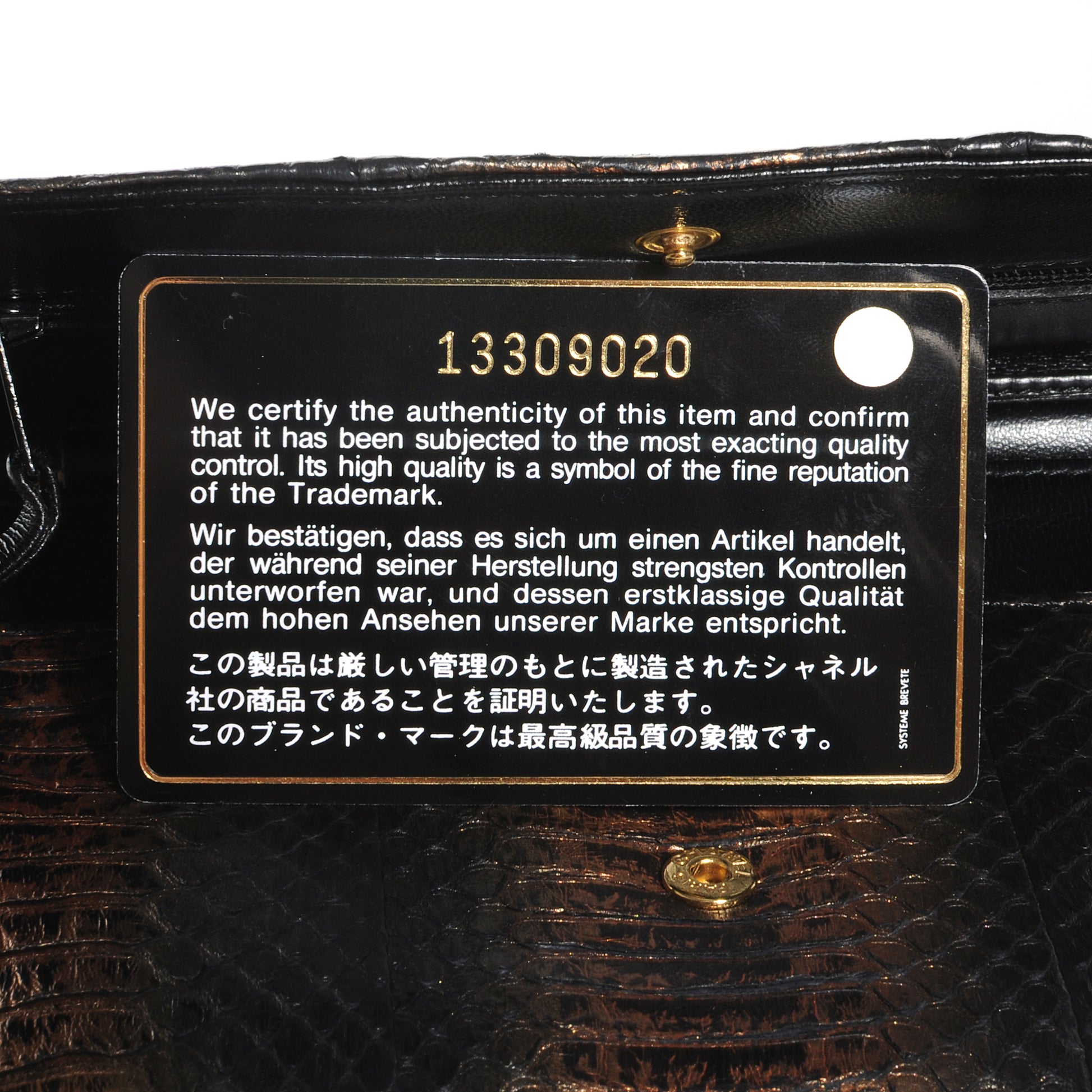 Chanel Python Wallet On Chain WOC Black and Gold 8 of 9