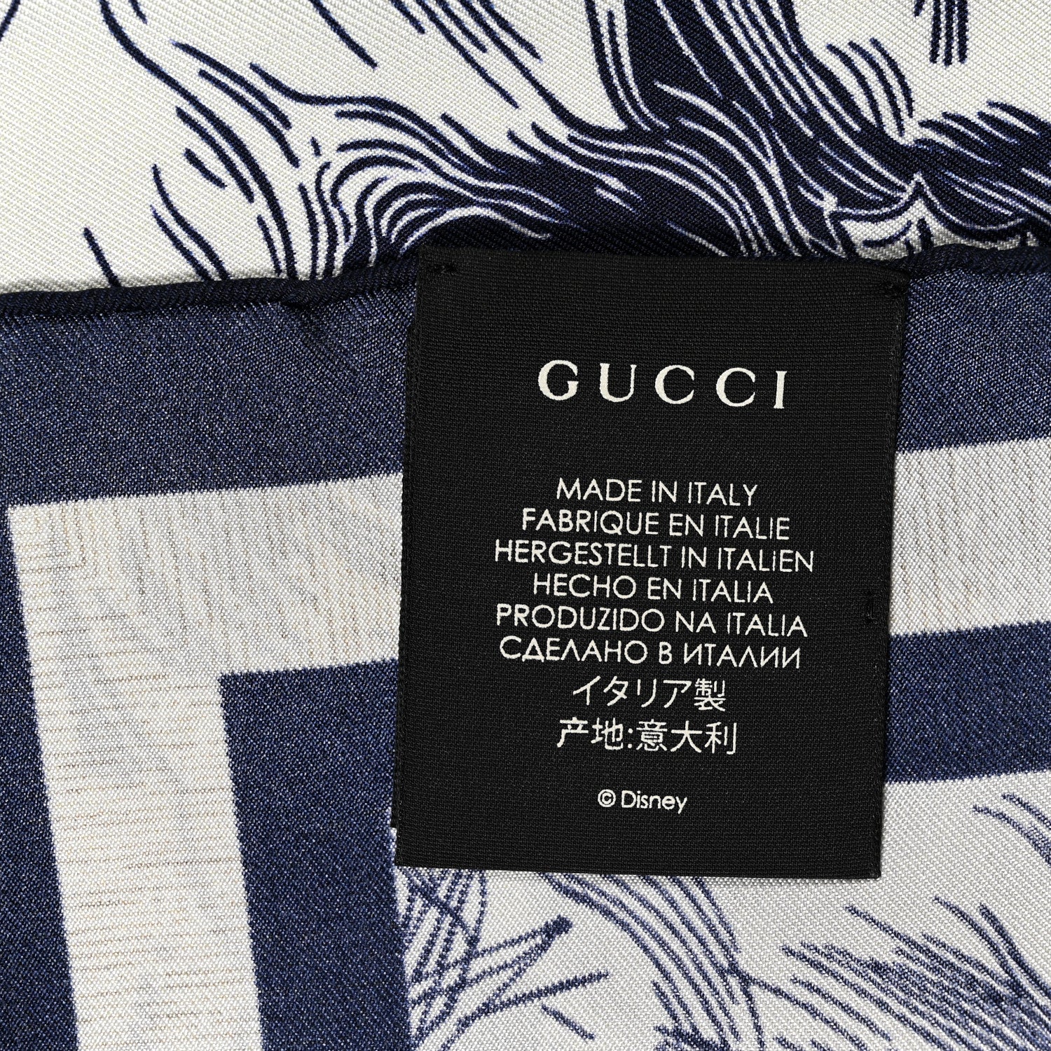 Gucci X DISNEY Cotton Donald Duck Seastorm Scarf Black 3 of 4