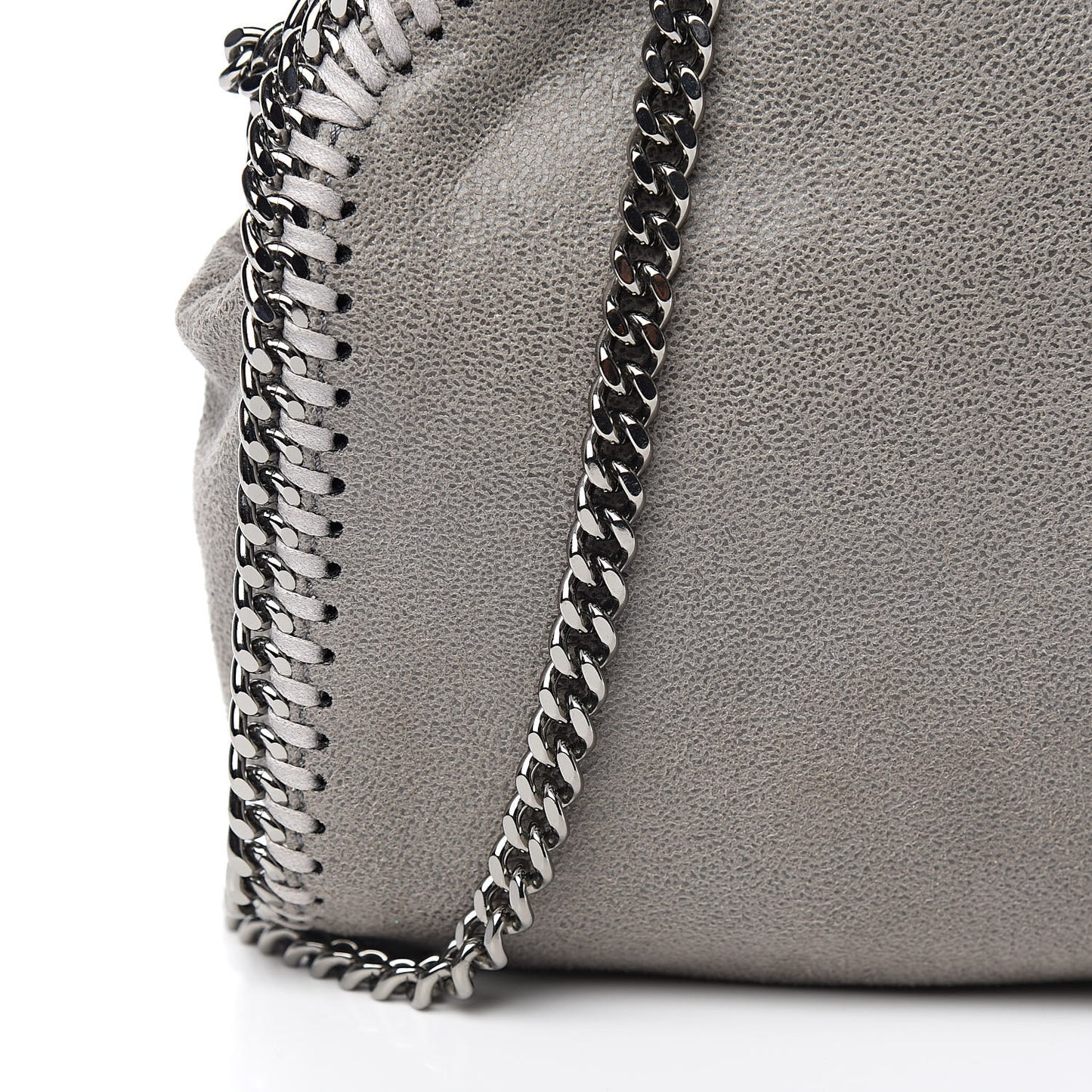Shaggy Deer Mini Falabella Fold Over Tote Light Grey