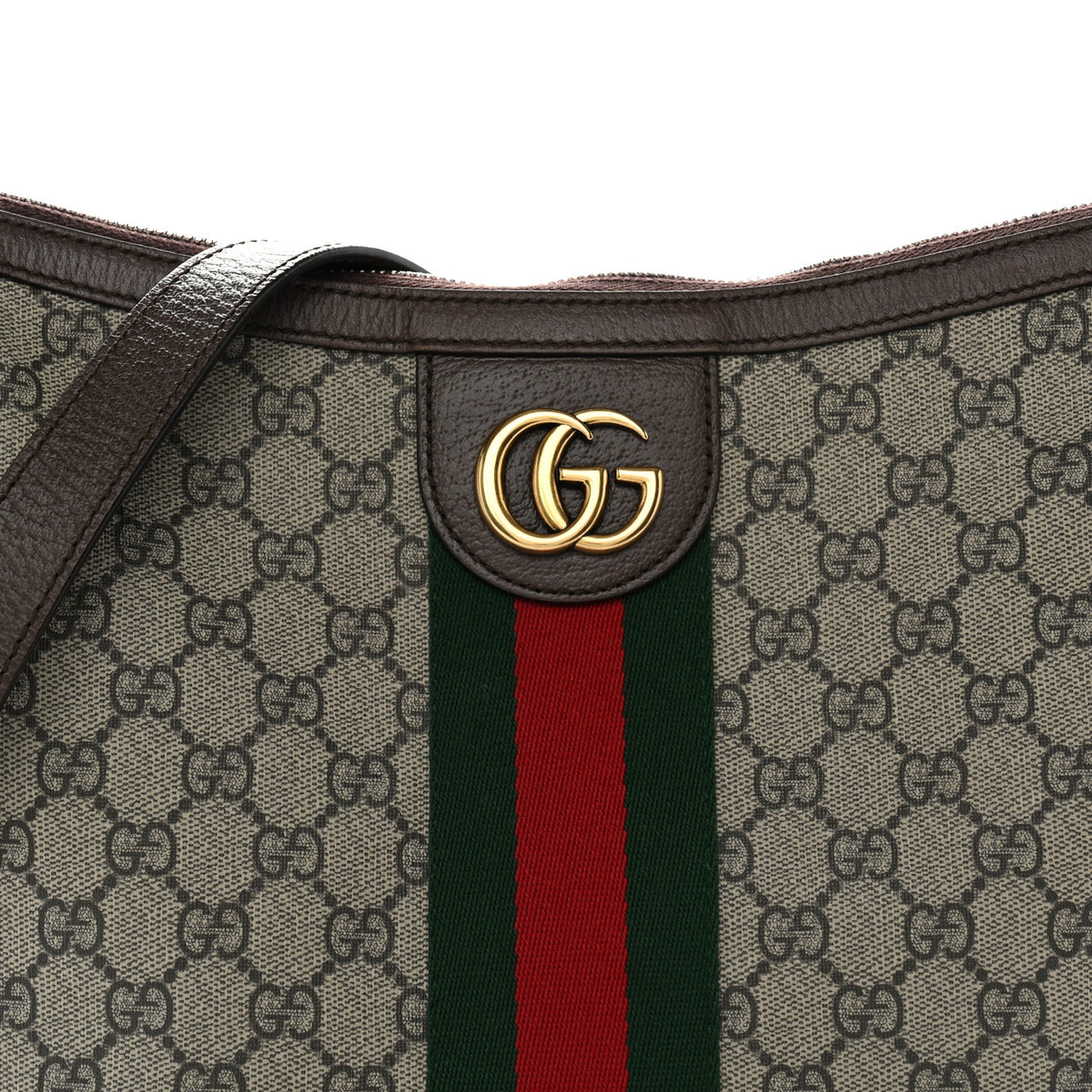 Gucci GG Supreme Monogram Web Small Ophidia Half Moon Hobo Brown 8 of 11