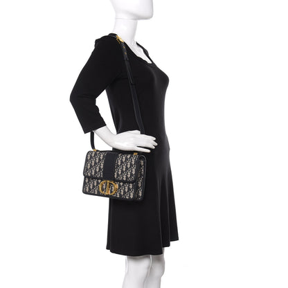 Christian Dior Oblique 30 Montaigne Flap Bag Blue 2 of 10
