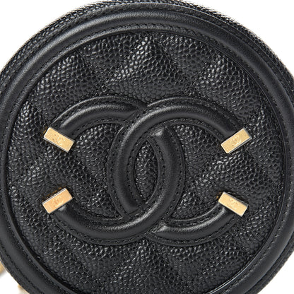 Chanel Caviar Quilted Round Filigree Crossbody Black 7 of 10
