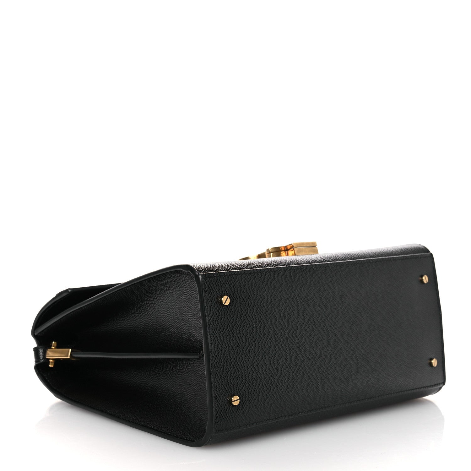 Saint Laurent Grain de Poudre Medium Classic Monogram Cassandra Top Handle Black 4 of 12