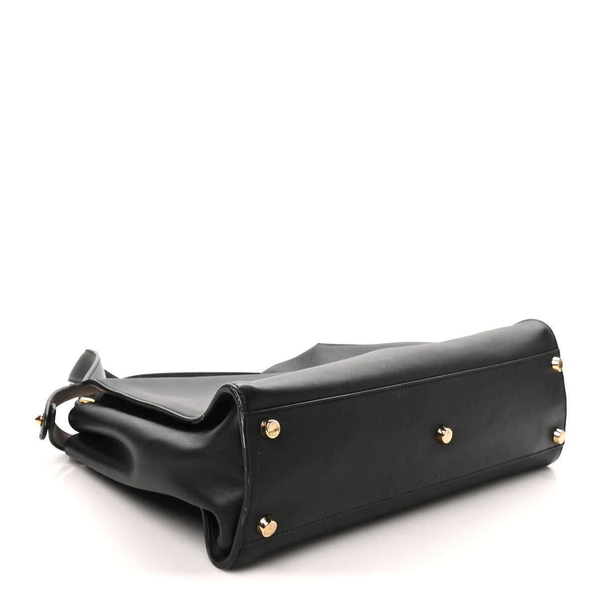 Fendi Vitello Tahiti Burro Large Peekaboo Iconic Essentially Satchel Black Corda 4 of 9