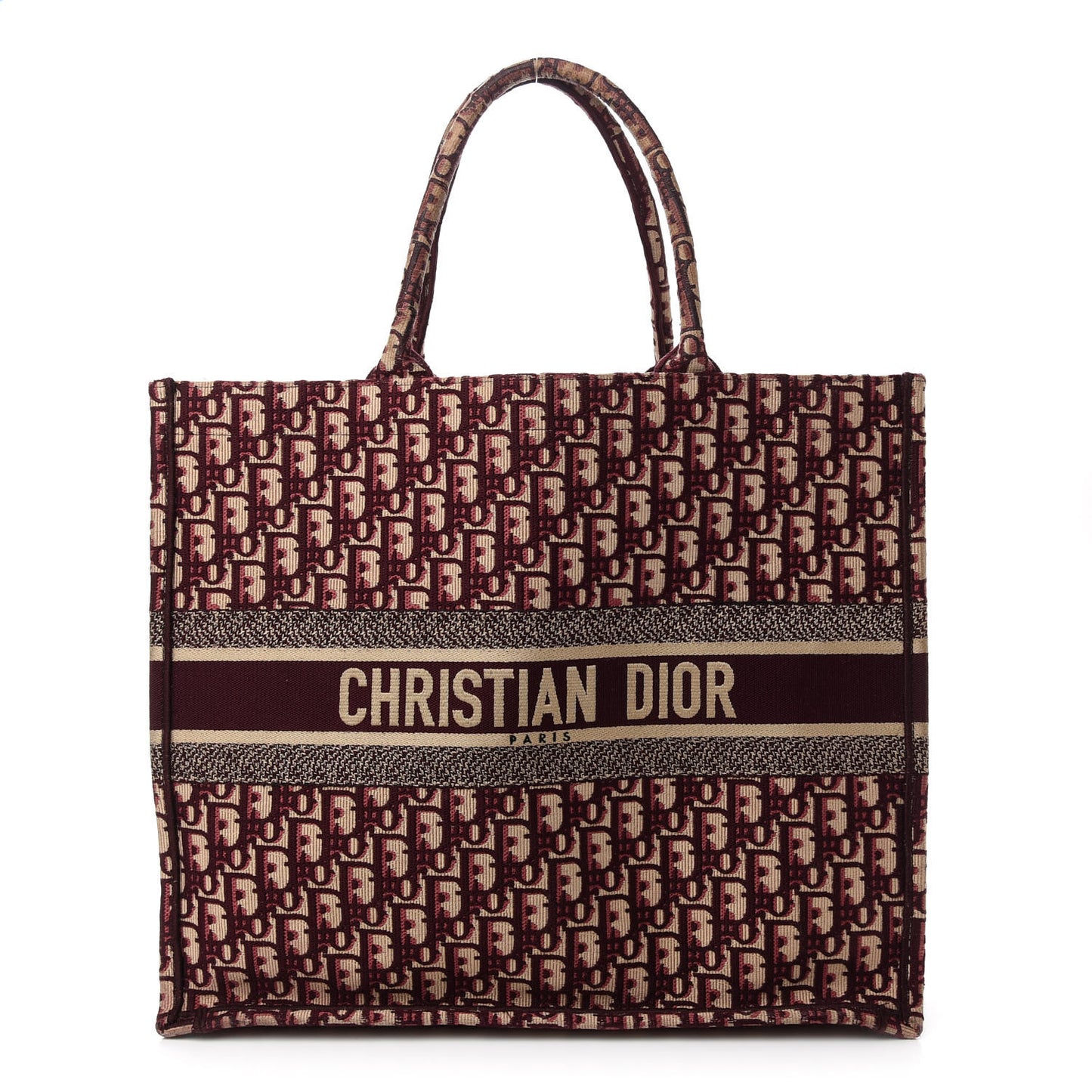Oblique Large Book Tote Burgundy Multicolor