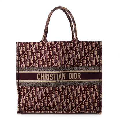 Christian Dior Oblique Large Book Tote Burgundy Multicolor 1 of 10