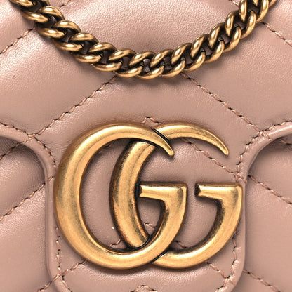 Gucci Calfskin Matelasse Super Mini GG Marmont Shoulder Bag Porcelain Rose 12 of 13