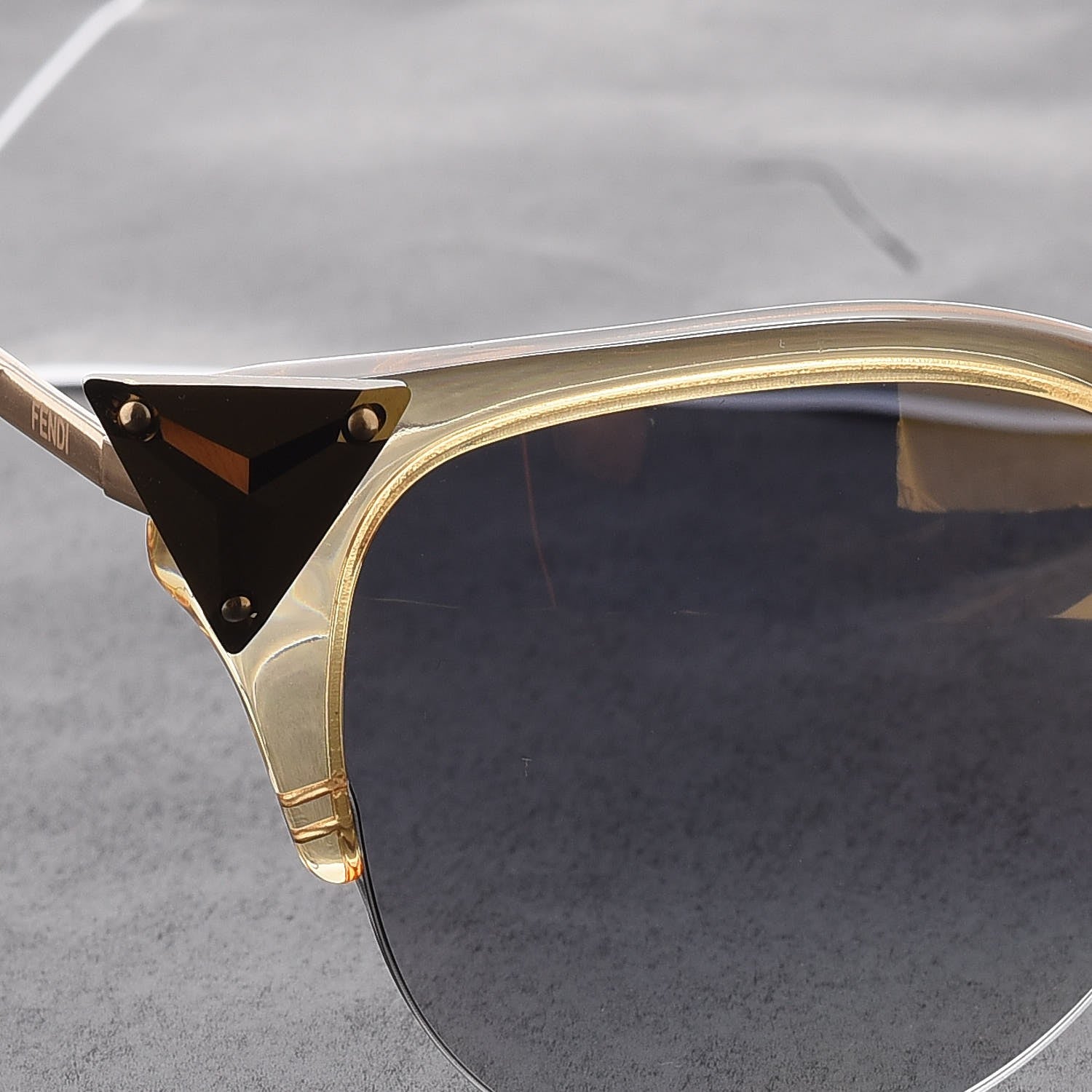 Fendi Metal Iridia Cat Eye Sunglasses FF 0041/S Gold 8 of 9