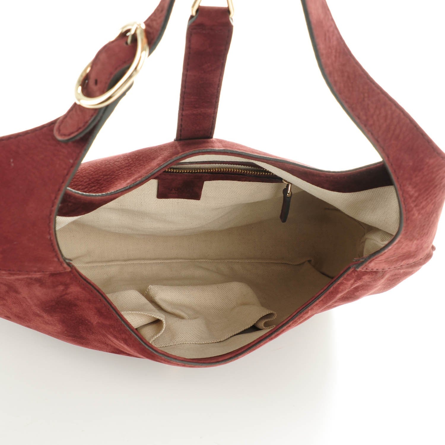 Gucci Nubuck Medium Jackie Shoulder Bag Burgundy 6 of 8