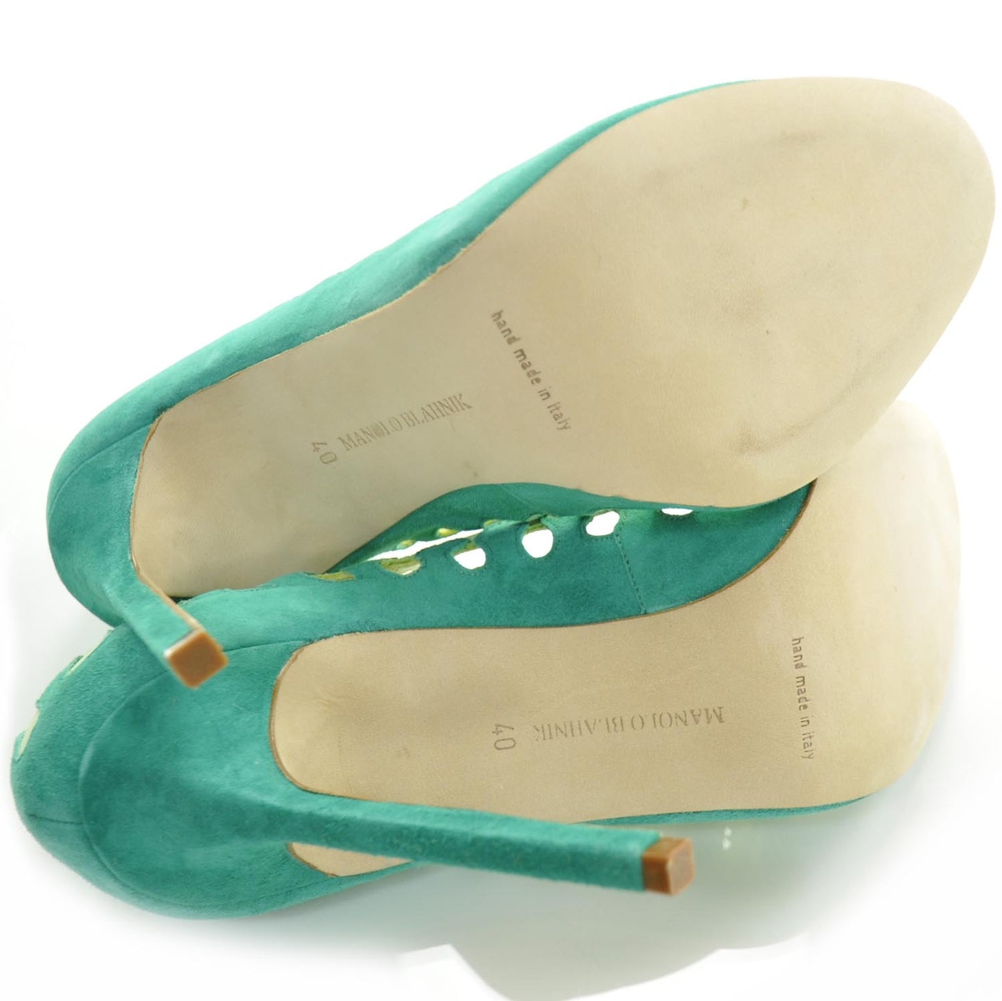 MANOLOBLAHNIKSuedeColiflorPumps40EmeraldLimeGreen