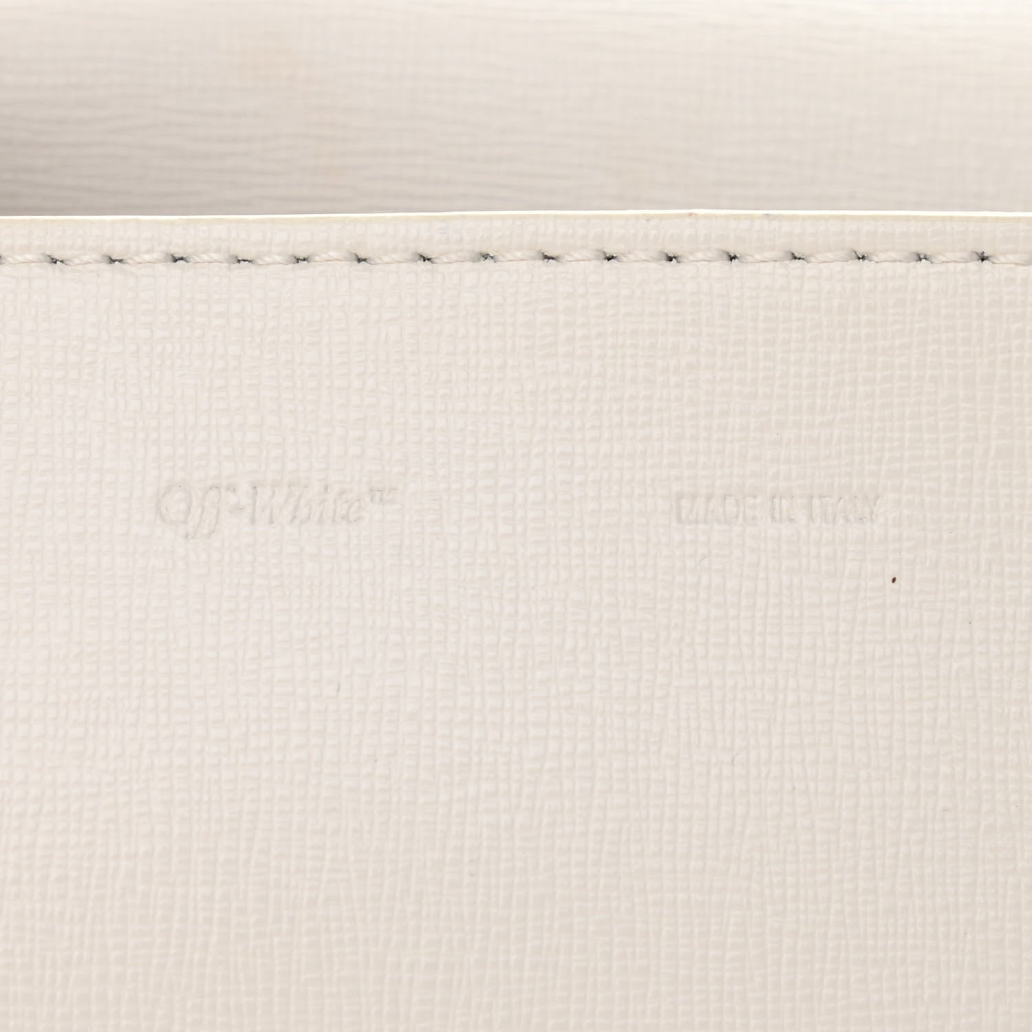 Off-White Saffiano Striped Diag Binder Flap Bag White Black 6 of 10
