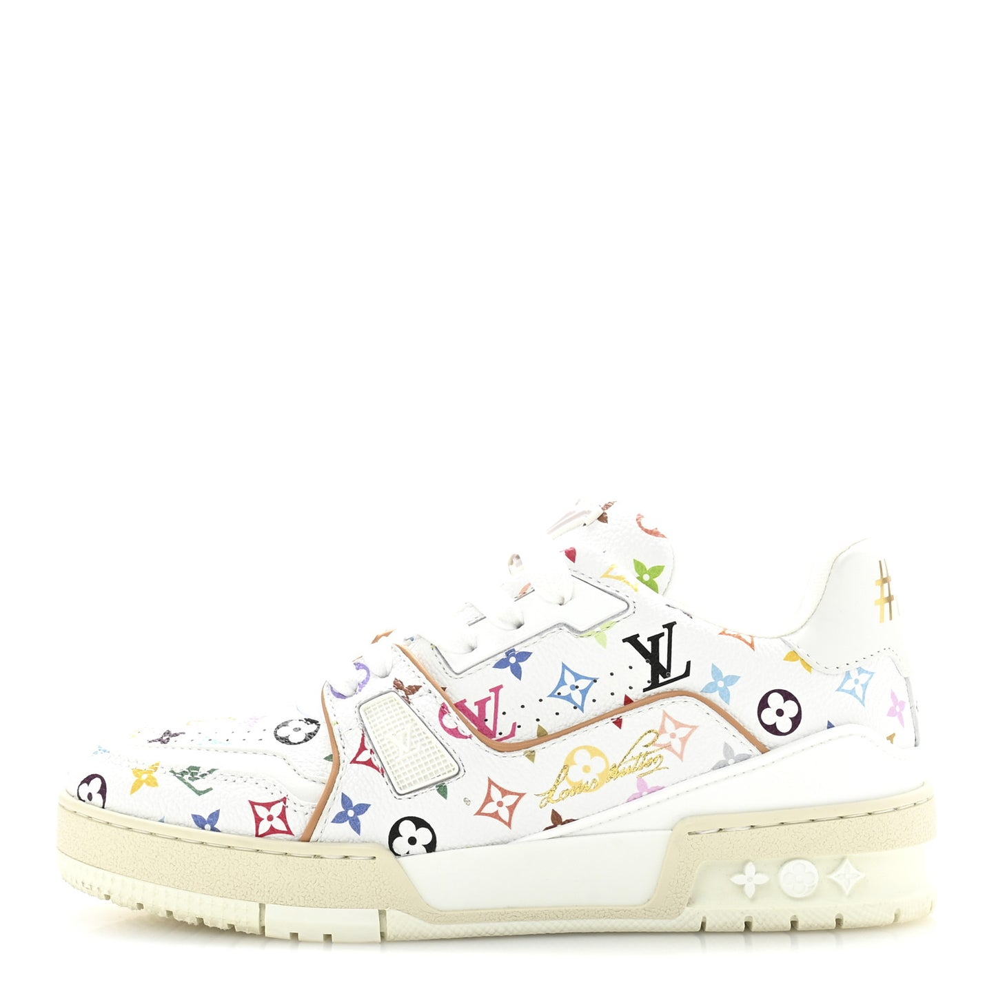 LV X TM Calfskin Monogram Multicolor Womens LV Trainer Sneakers 36 White