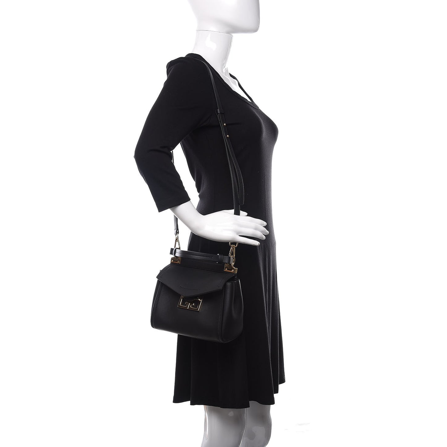 Calfskin Mini Mystic Shoulder Bag Black
