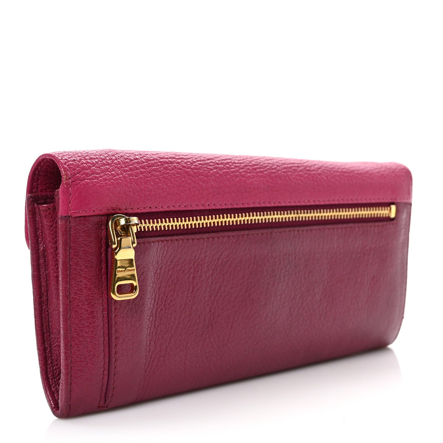 Miu Miu Goatskin Madras Wallet Peonia Ametista 3 of 13