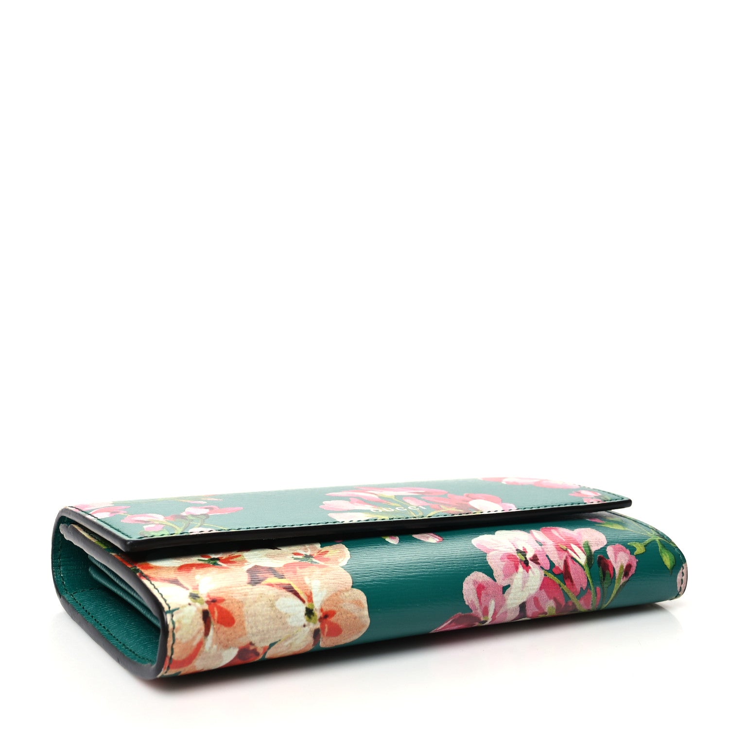 Gucci Calfskin Blooms Print Continental Wallet Bright Emerald Multicolor 4 of 10