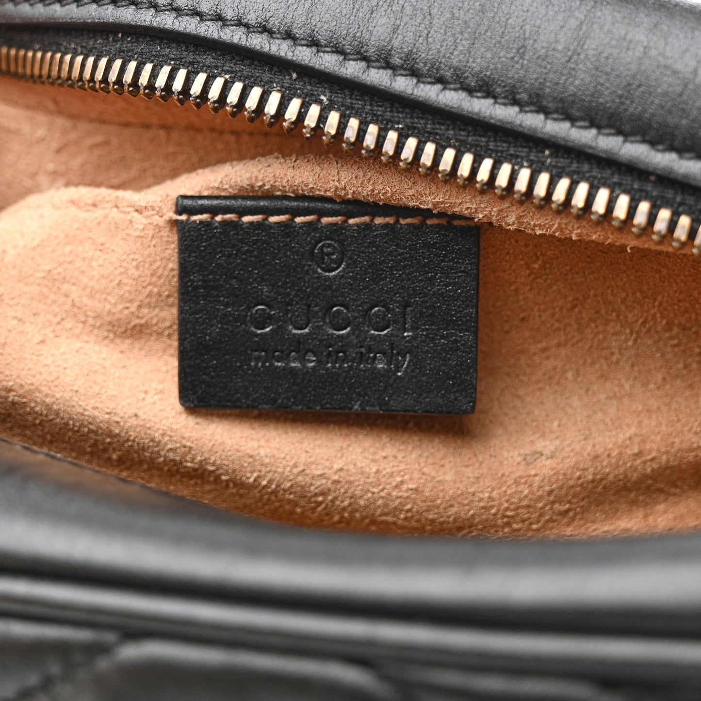 Calfskin Matelasse Small GG Marmont Chain Shoulder Bag Black