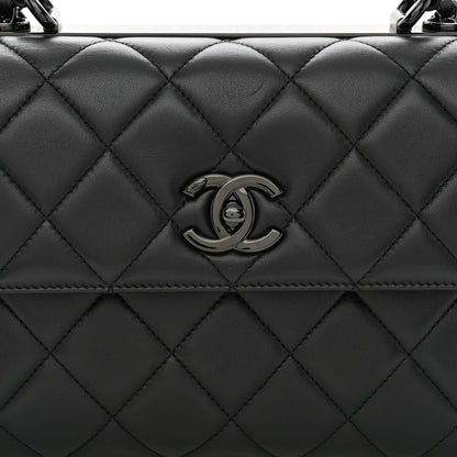 Chanel Lambskin Quilted Small Trendy CC Dual Handle Flap Bag So Black 8 of 11