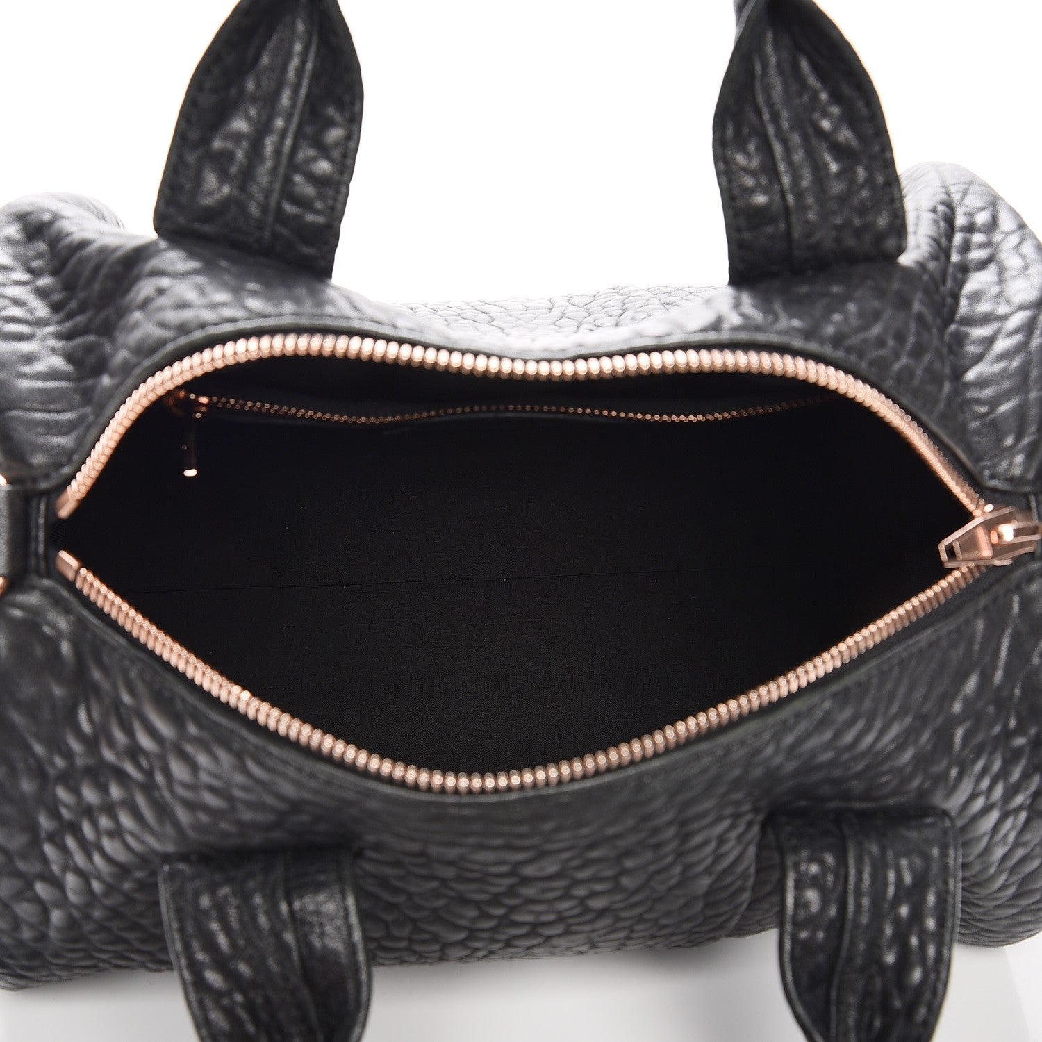 Alexander Wang Pebbled Lambskin Rocco Black Rose Gold Hardware 6 of 11