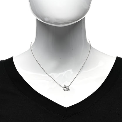 Hermes 18K White Gold Diamond Finesse Pendant Necklace 2 of 4