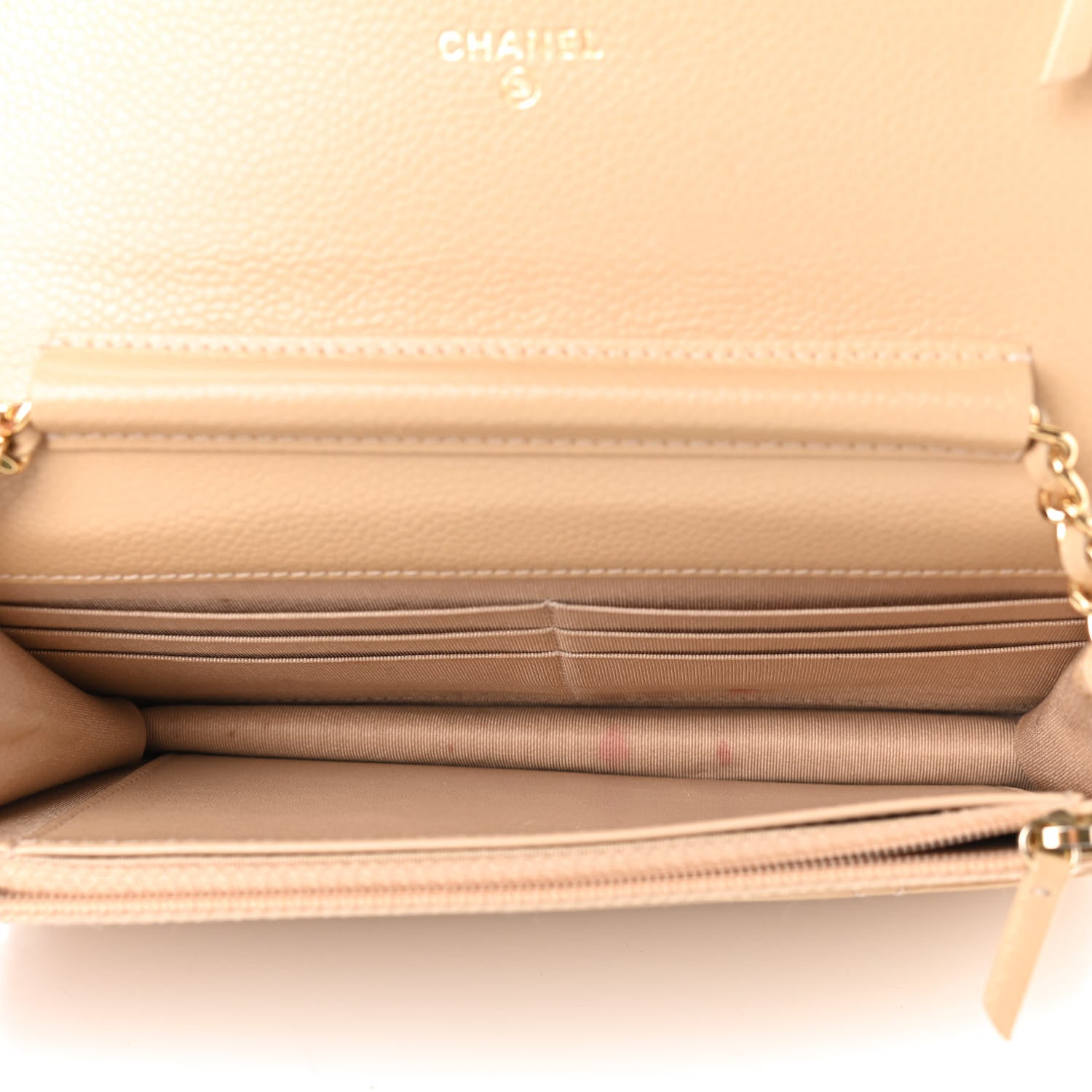 Chanel Caviar Quilted Wallet On Chain WOC Beige 6 of 13