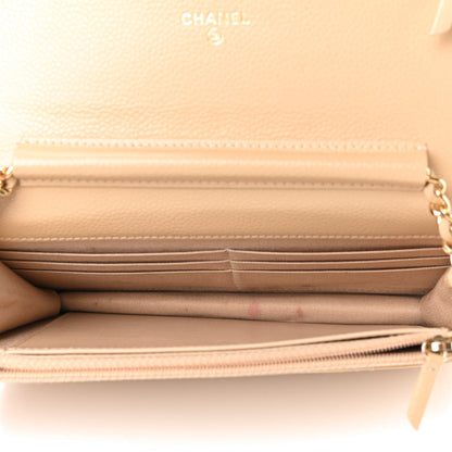 Chanel Caviar Quilted Wallet On Chain WOC Beige 6 of 13