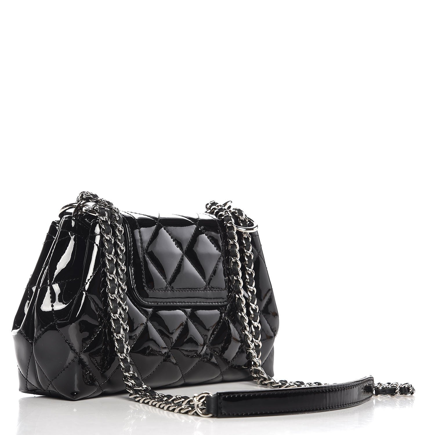 Chanel Patent Quilted Coco Shine Small Accordion Flap Black 3 of 10