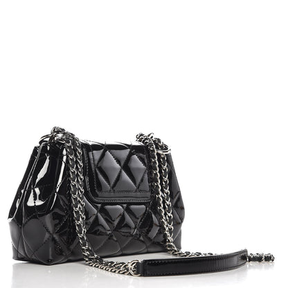 Chanel Patent Quilted Coco Shine Small Accordion Flap Black 3 of 10