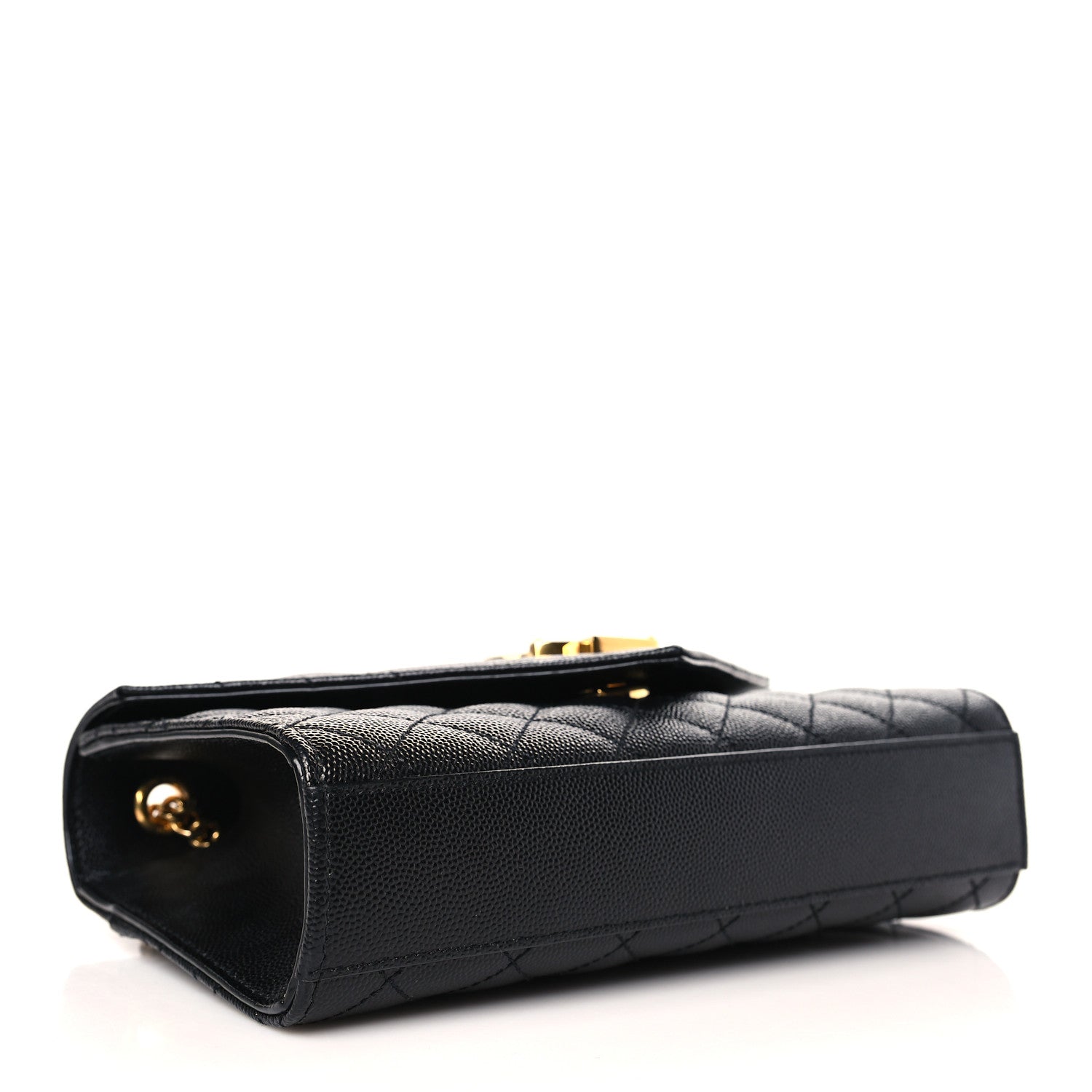 Saint Laurent Grain De Poudre Textured Mixed Matelasse Triquilt Small Monogram Satchel Black 4 of 9
