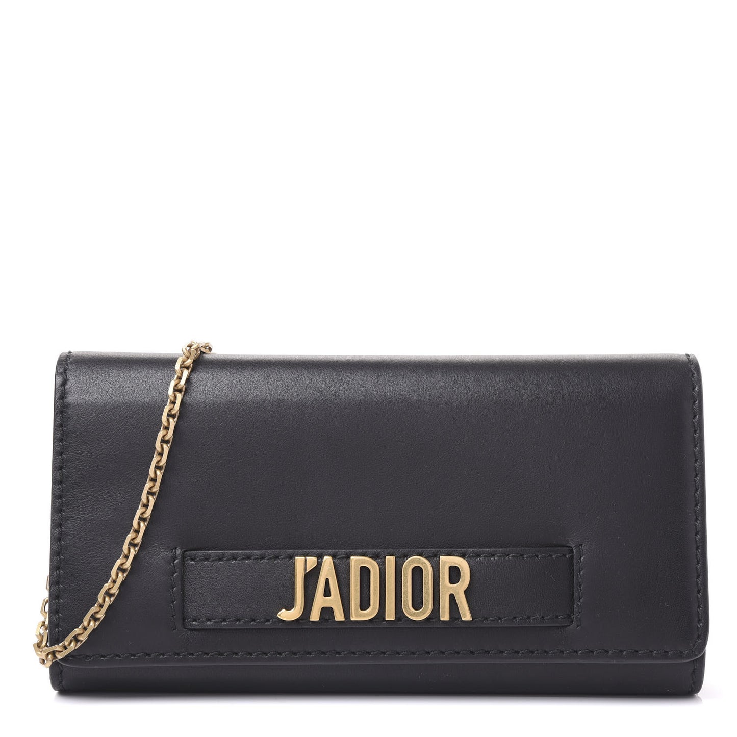 Smooth Calfskin J'adior Croisiere Chain Wallet Black