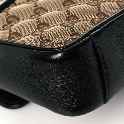 Gucci Monogram Matelasse Diagonal Mini GG Marmont Shoulder Bag Beige Black 11 of 16