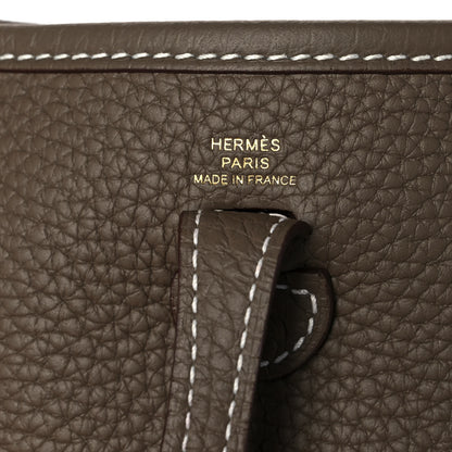Hermes Taurillon Clemence Amazone Evelyne TPM Etoupe Bleu Indigo 6 of 9