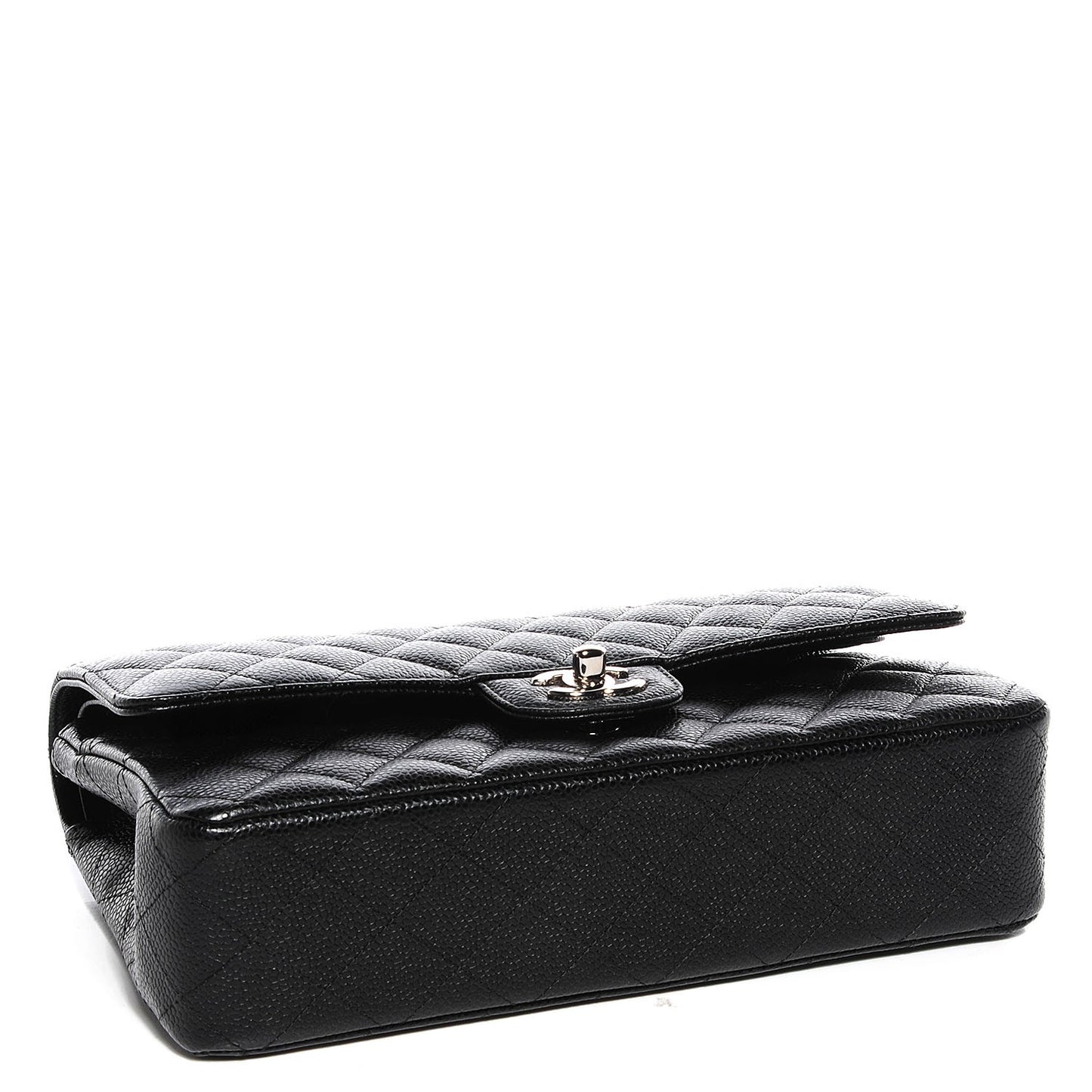 Caviar Quilted Medium Double Flap Black