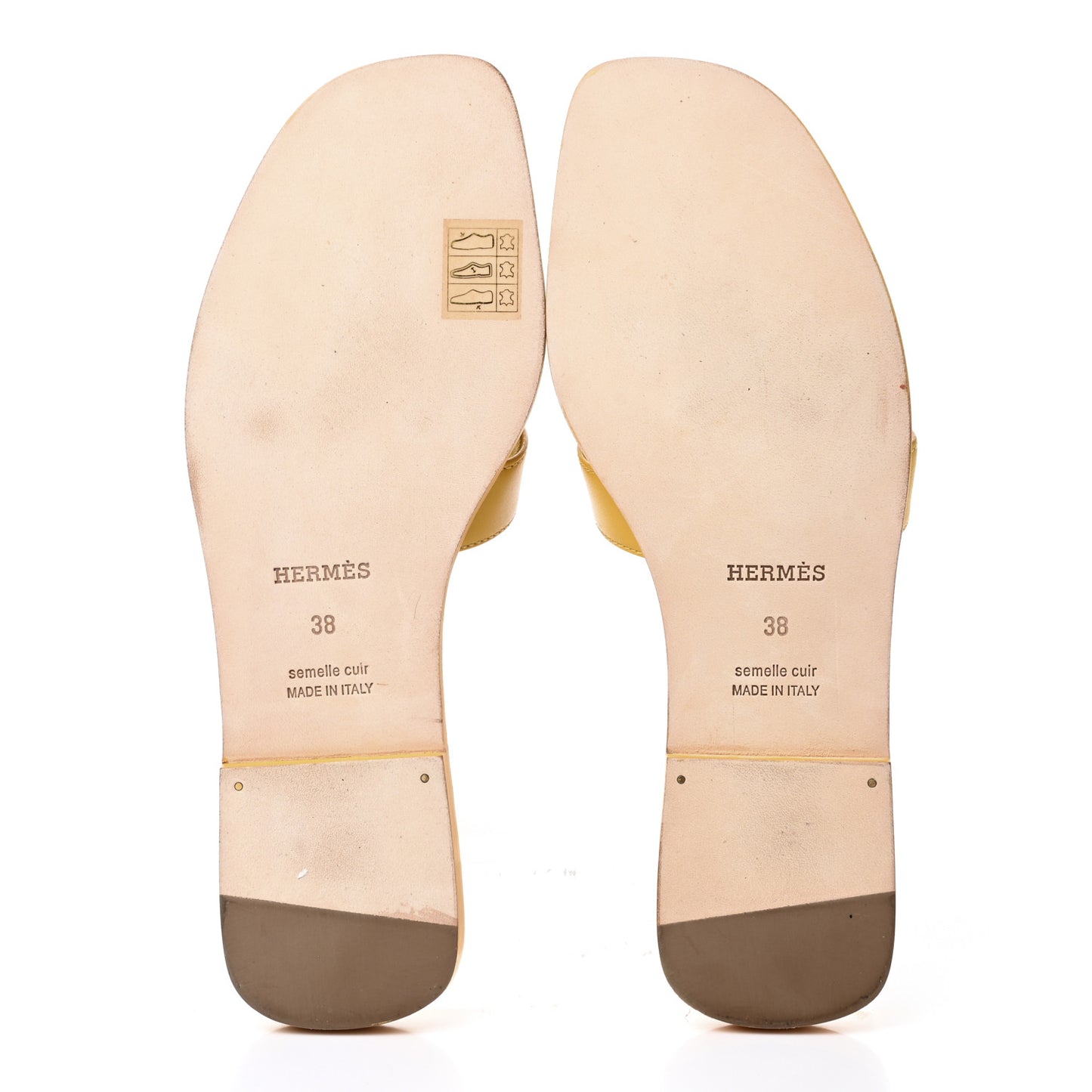 Calfskin Oran Sandals 38 Jaune Citron