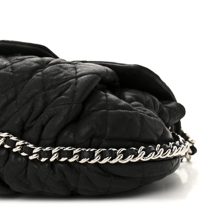 Chanel Washed Lambskin Quilted Medium Chain Around Messenger Black 10 of 13