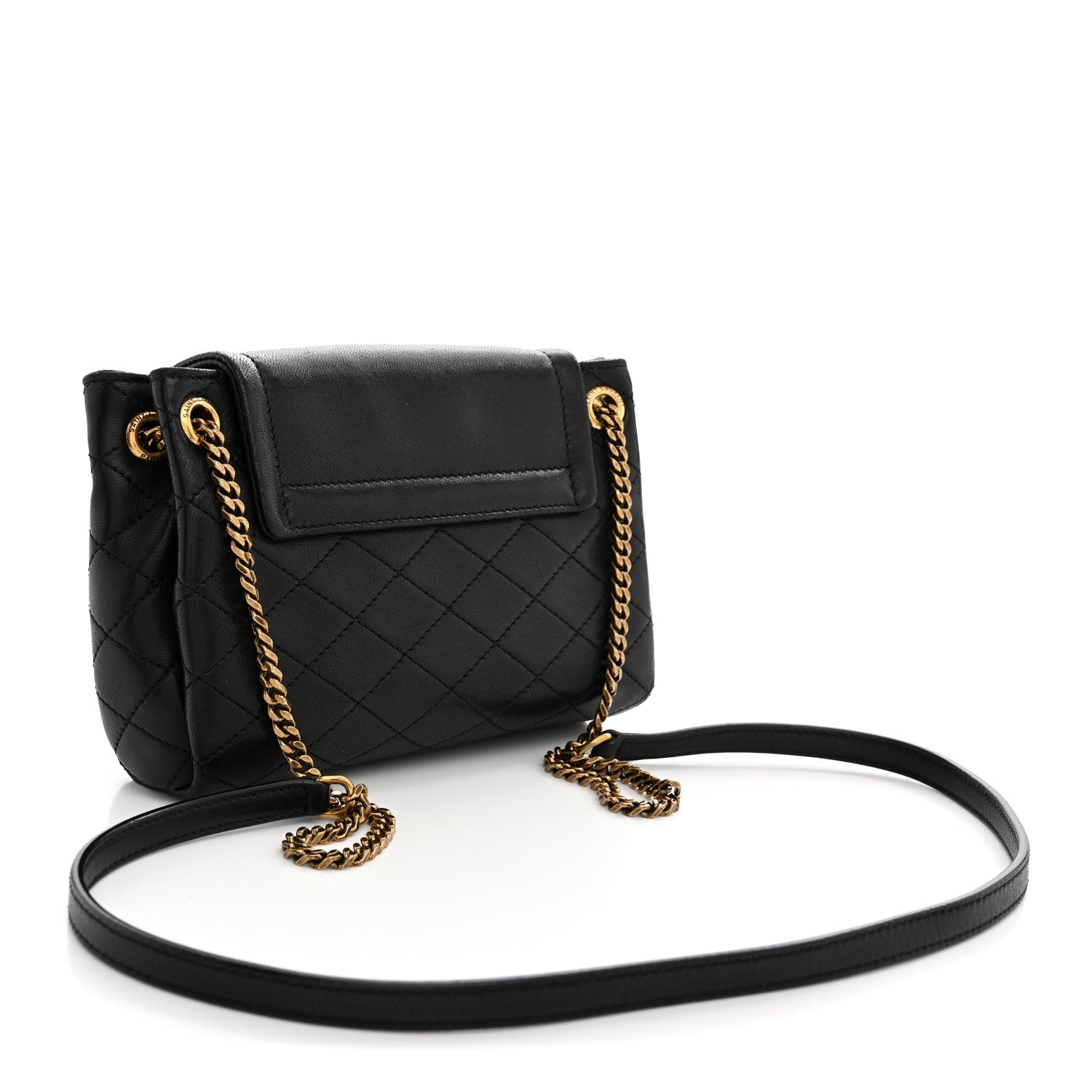 Saint Laurent Lambskin Quilted Monogram Mini Nolita Black 3 of 10