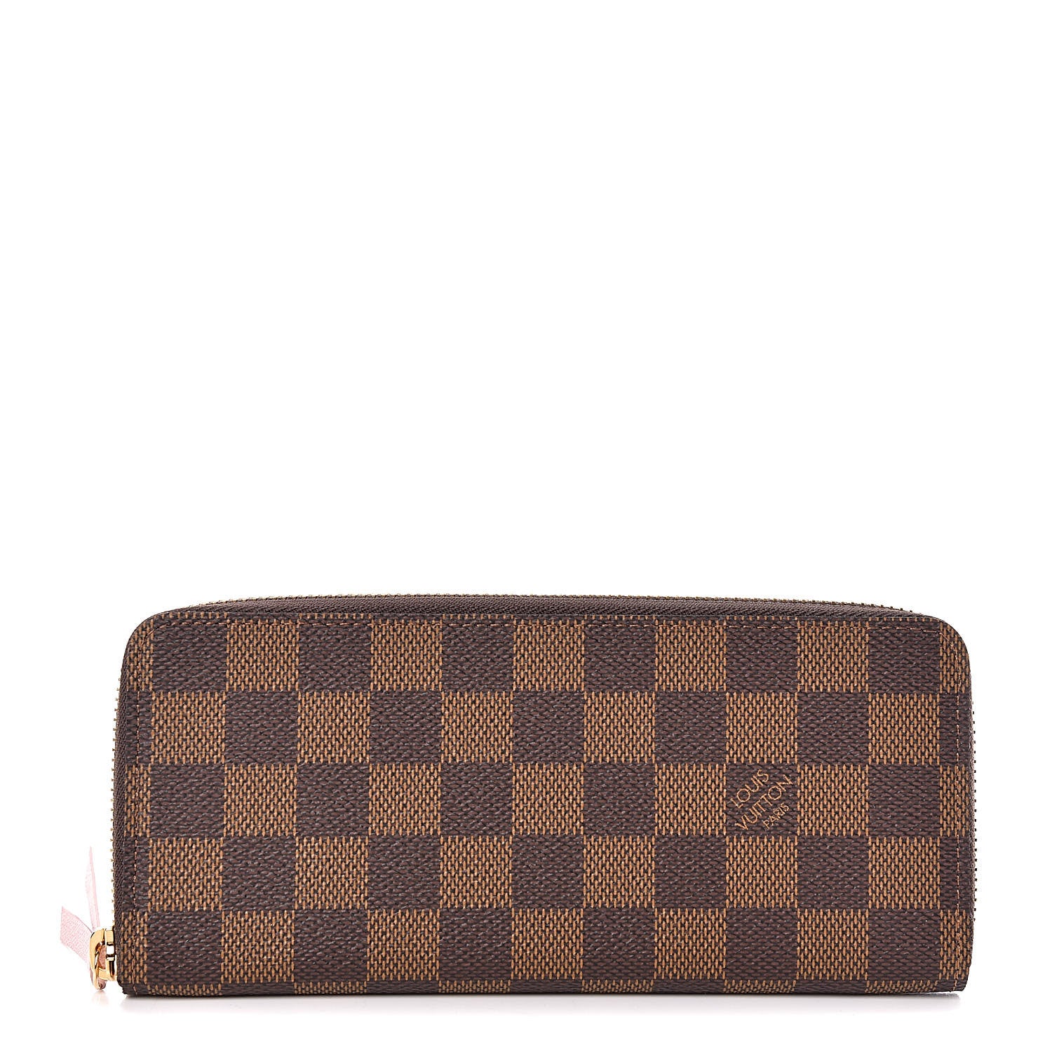 Louis Vuitton Damier Ebene Clemence Wallet Rose Ballerine 1 of 8