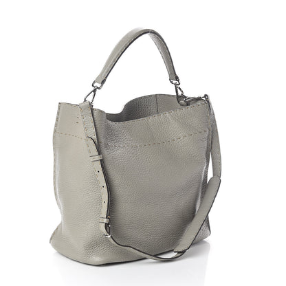 Fendi Cuoio Romano Selleria Large Anna Bucket Bag Grigio 3 of 9
