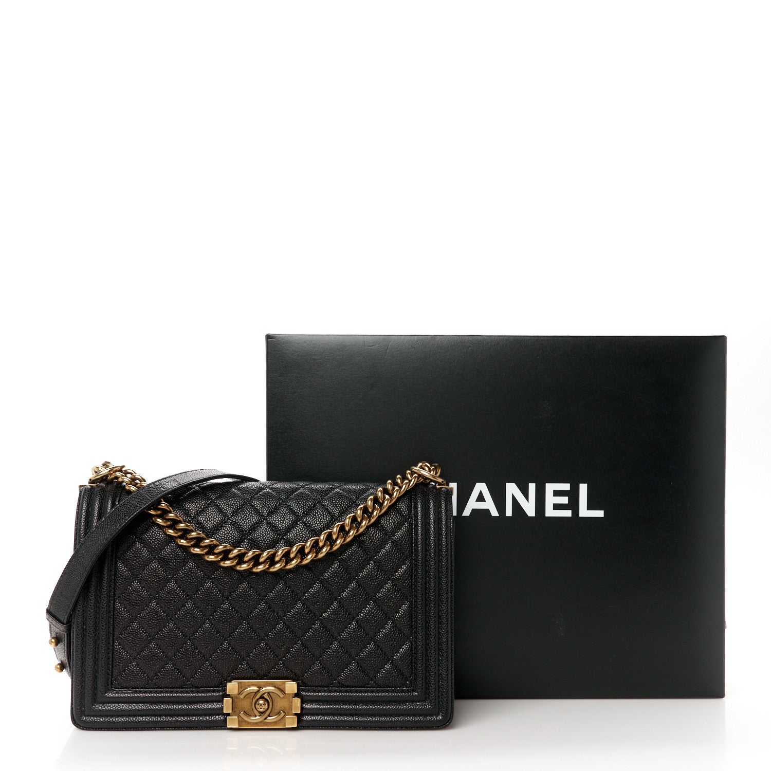 Chanel Caviar Quilted New Medium Boy Flap Black 12 of 12