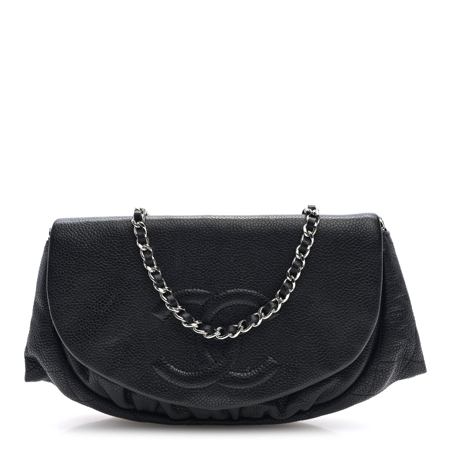 Chanel Caviar Half Moon Wallet On Chain WOC Black 1 of 9