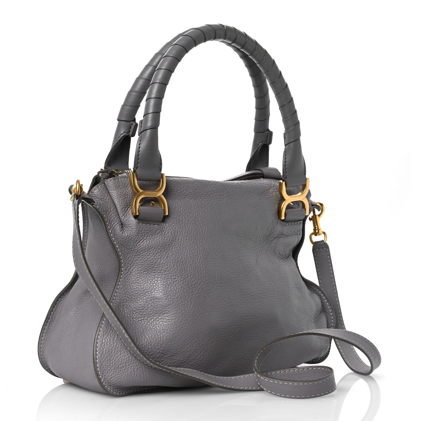 Calfskin Medium Marcie Saddle Shoulder Bag Cashmere Grey