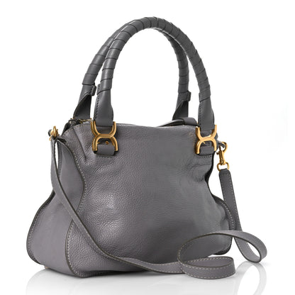 Chloe Calfskin Medium Marcie Saddle Shoulder Bag Cashmere Grey 2 of 19