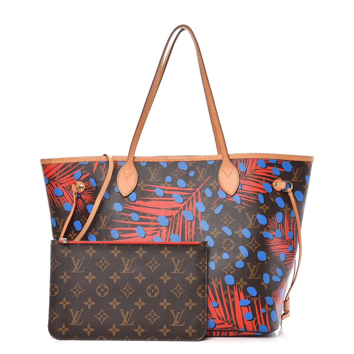 Louis Vuitton Monogram Jungle Dots Neo Neverfull MM Coquelicot Denim 1 of 14