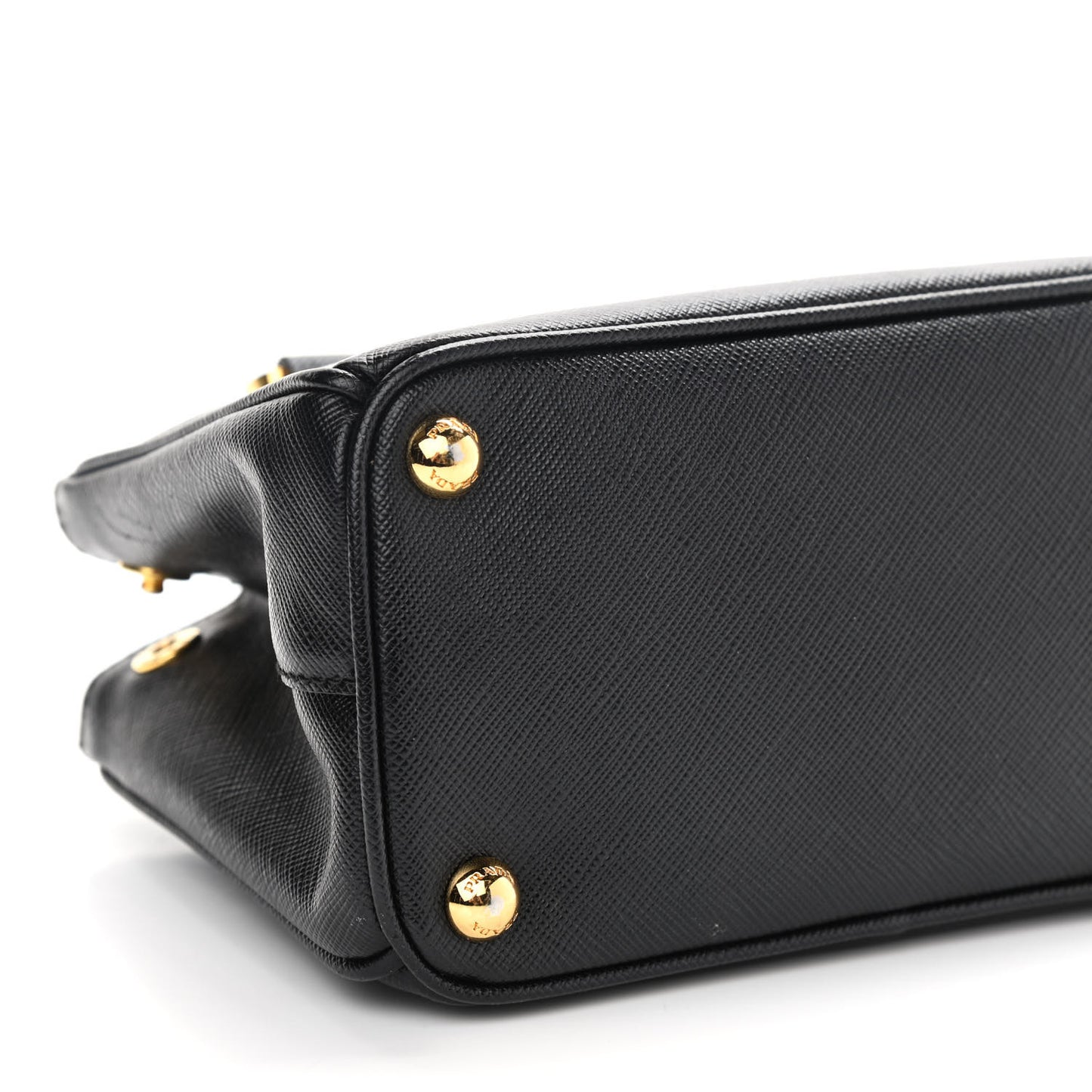 Saffiano Lux Micro Galleria Double Zip Tote Black