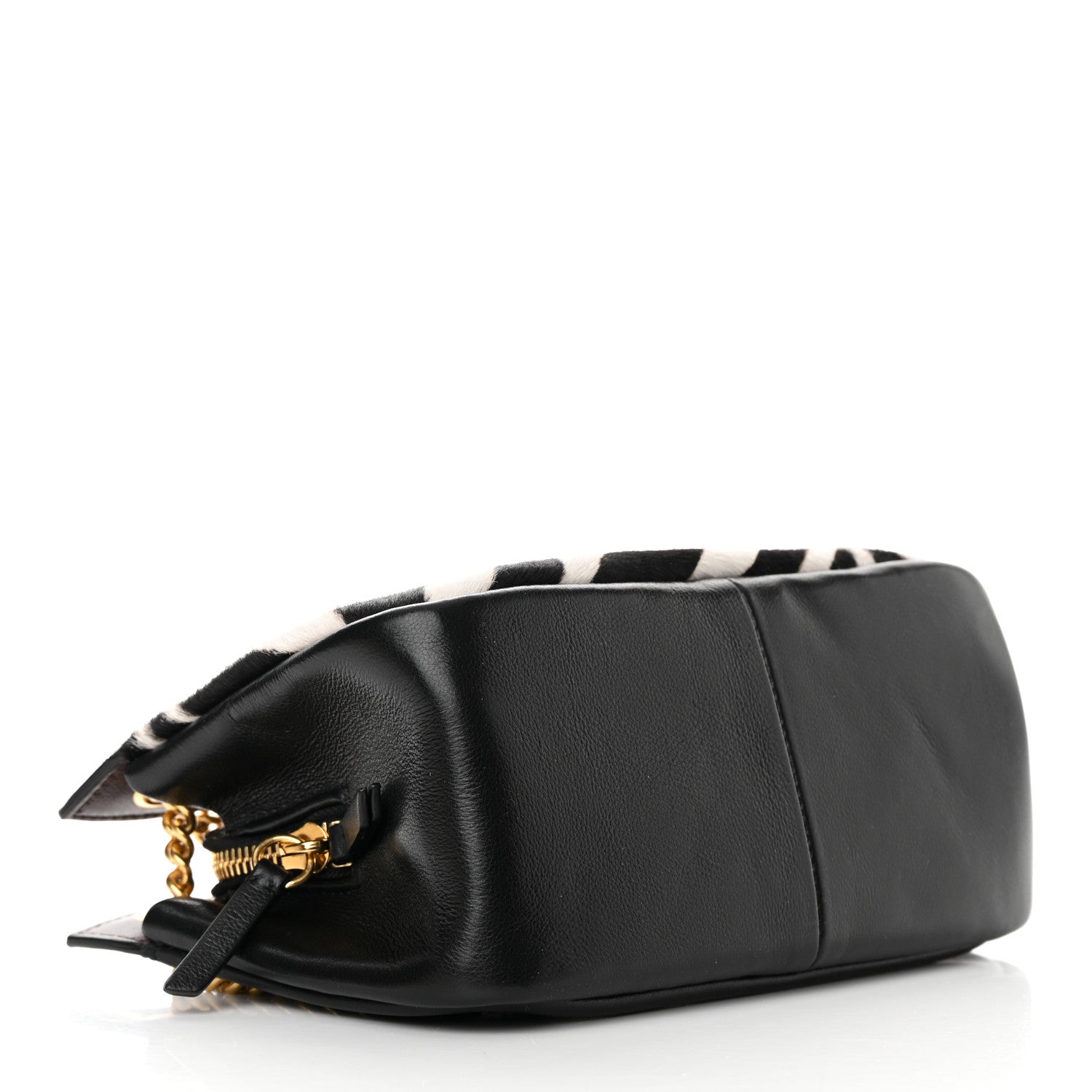 Mulberry Calf Hair Zebra Print Small Chain Crossbody Bag Black 4 of 11