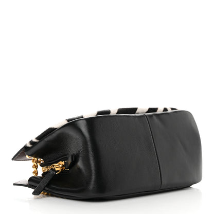 Mulberry Calf Hair Zebra Print Small Chain Crossbody Bag Black 4 of 11