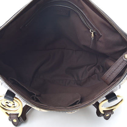 Gucci Monogram Interlocking G Tote Dark Brown 5 of 13